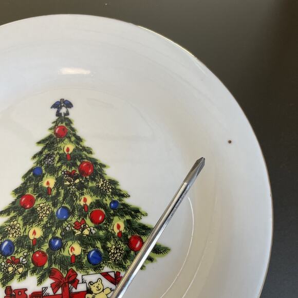 Sea Gull "SGU1" Jian Shiang Christmas Tree 7 1/2" Salad Plates - Disc Set of 4 - Picture 7 of 7